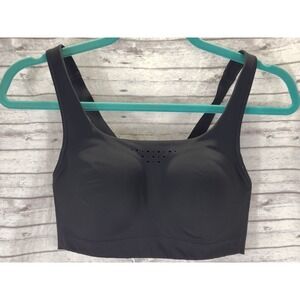 Athleta‎ Phenomena High Impact Sports Bra Black Criss Cross Back Strappy  32C